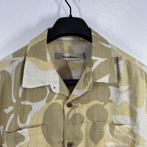 Tommy Bahama  100% Linen‎ Camp Shirt Tropical Print Button Up Short Sleeve Large - Picture 5 of 10